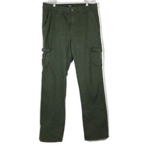 Army green military style cargo pants camping fishing hiking utility Waist 35”